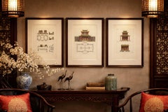 Antique Chinese Architecture Design Prints — Temple Elevations & Plans, 1815