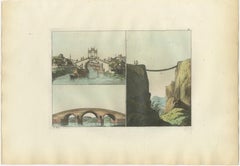 Antique Chinese Architecture & Landscape Engravings, Ferrario China Views, 1815