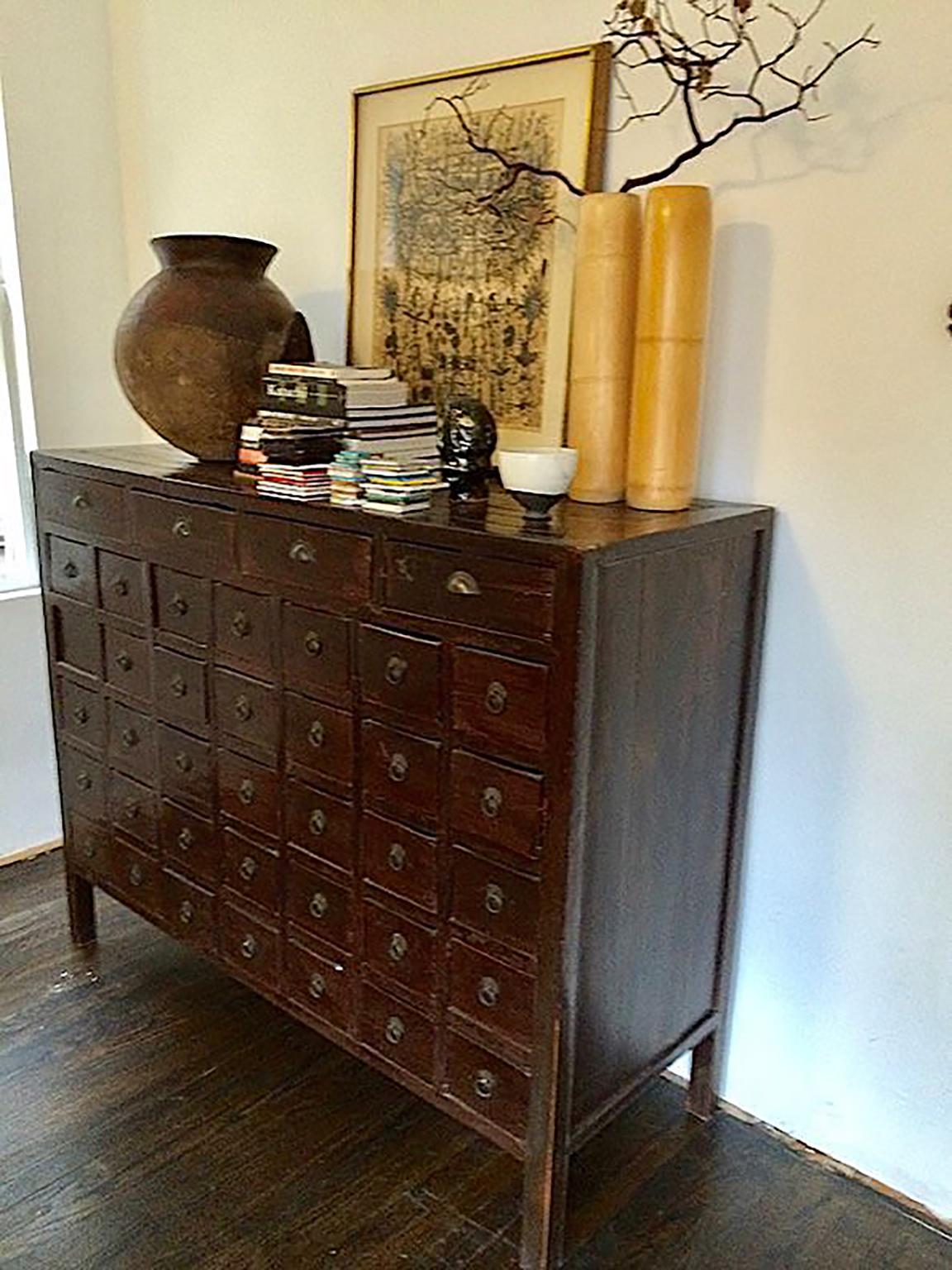 Chinoiserie Antique Chinese Armoire, 19th Century Medicine Cabinet, Apothecary Chest