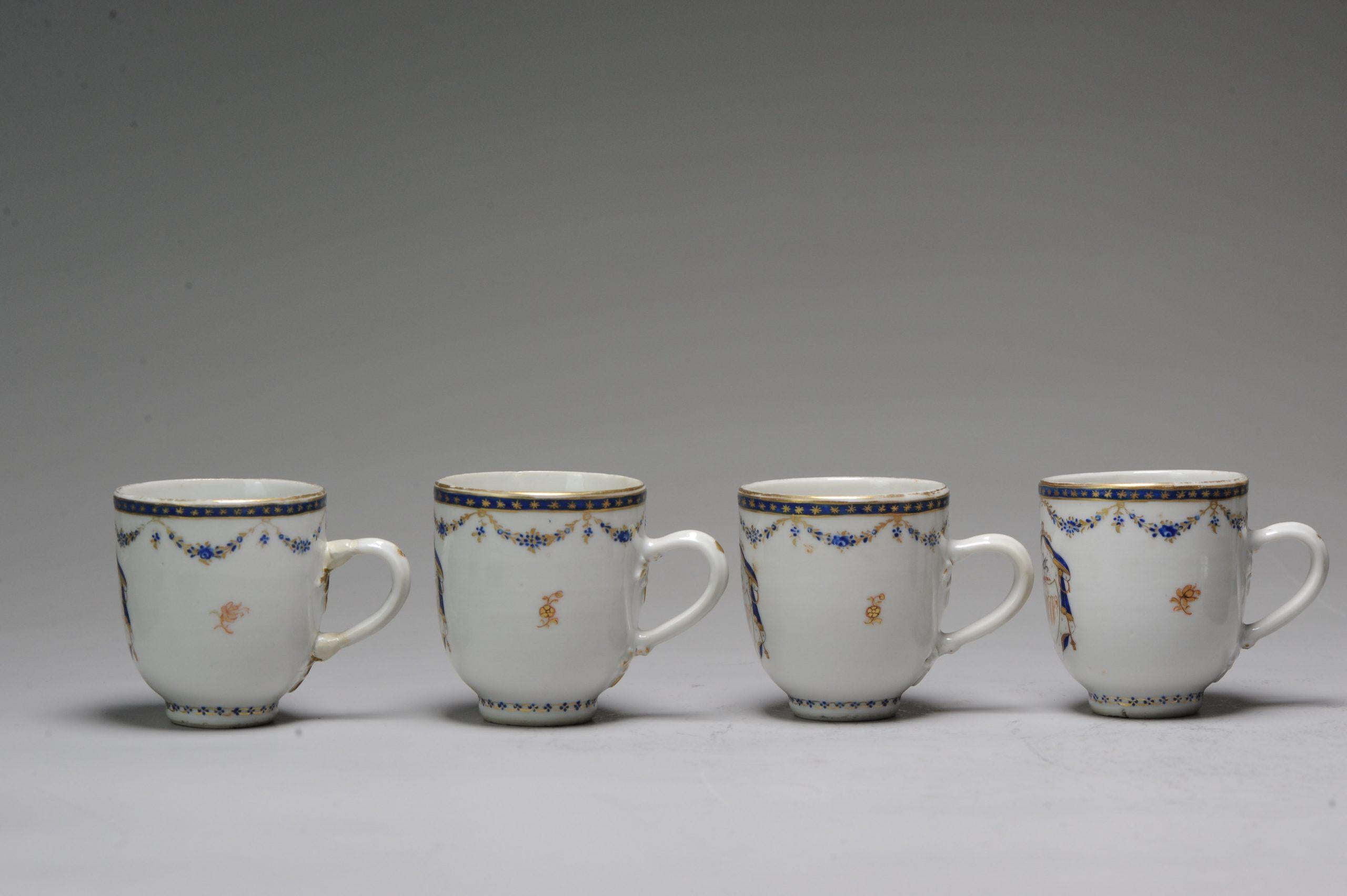 Antique Chinese Armorial WW Family Tea Set Porcelain Qianlong, 18th C, China For Sale 1