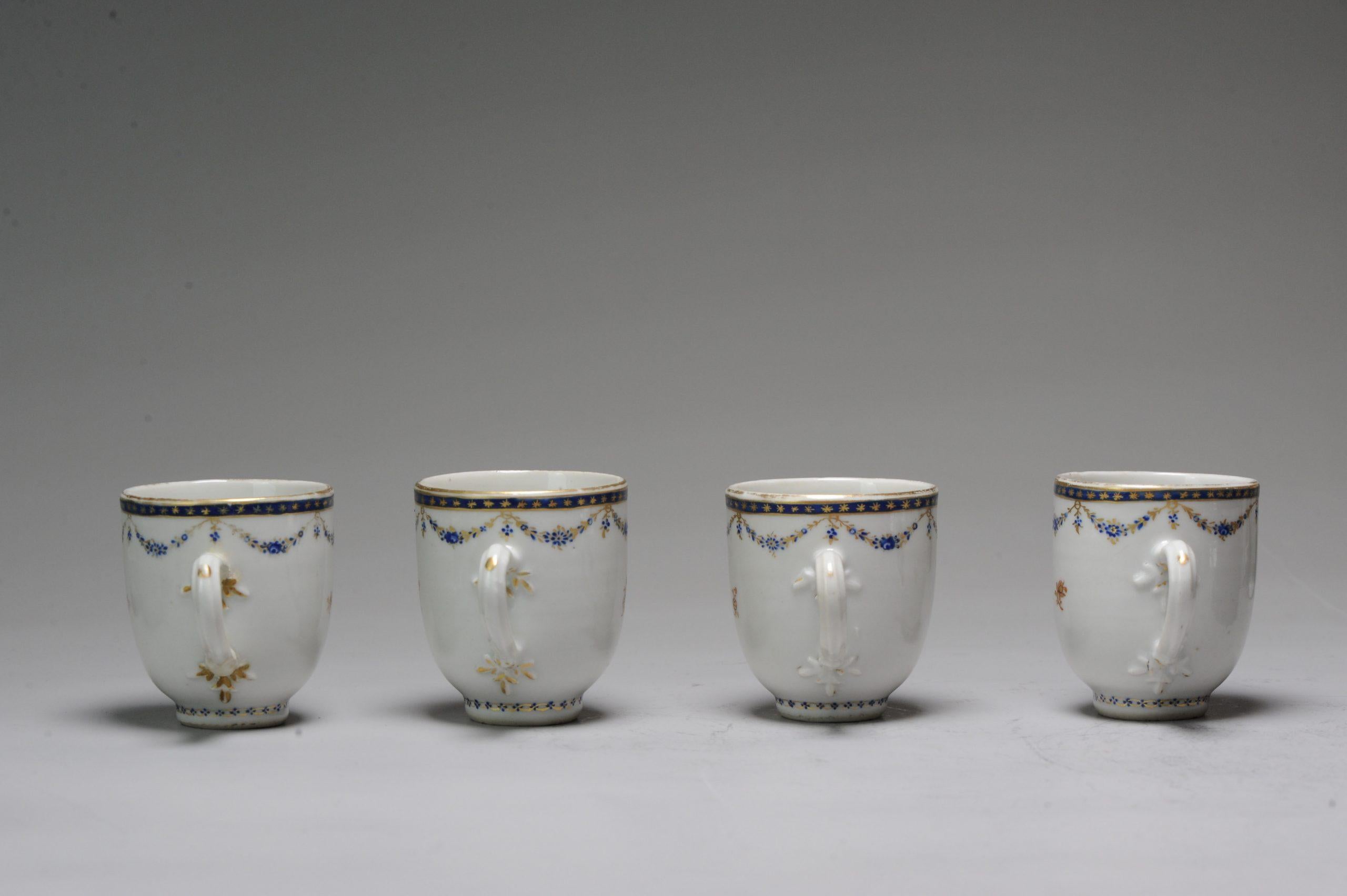Antique Chinese Armorial WW Family Tea Set Porcelain Qianlong, 18th C, China For Sale 3