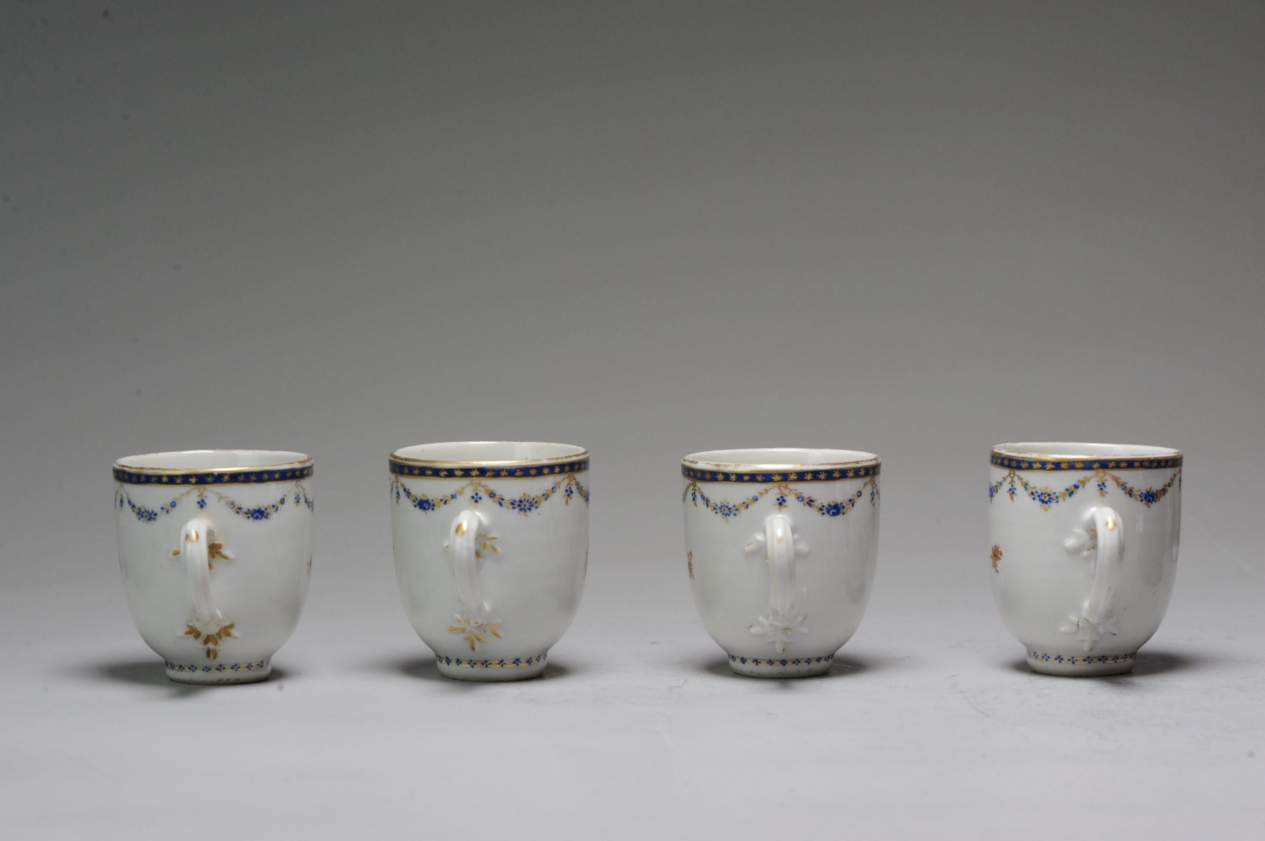 Fino al XVIII secolo Antico set da tè della famiglia cinese Armorial WW in porcellana Qianlong, XVIII secolo, Cina in vendita