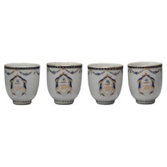 Antique Chinese Armorial WW Family Tea Set Porcelain Qianlong, 18th C, China
