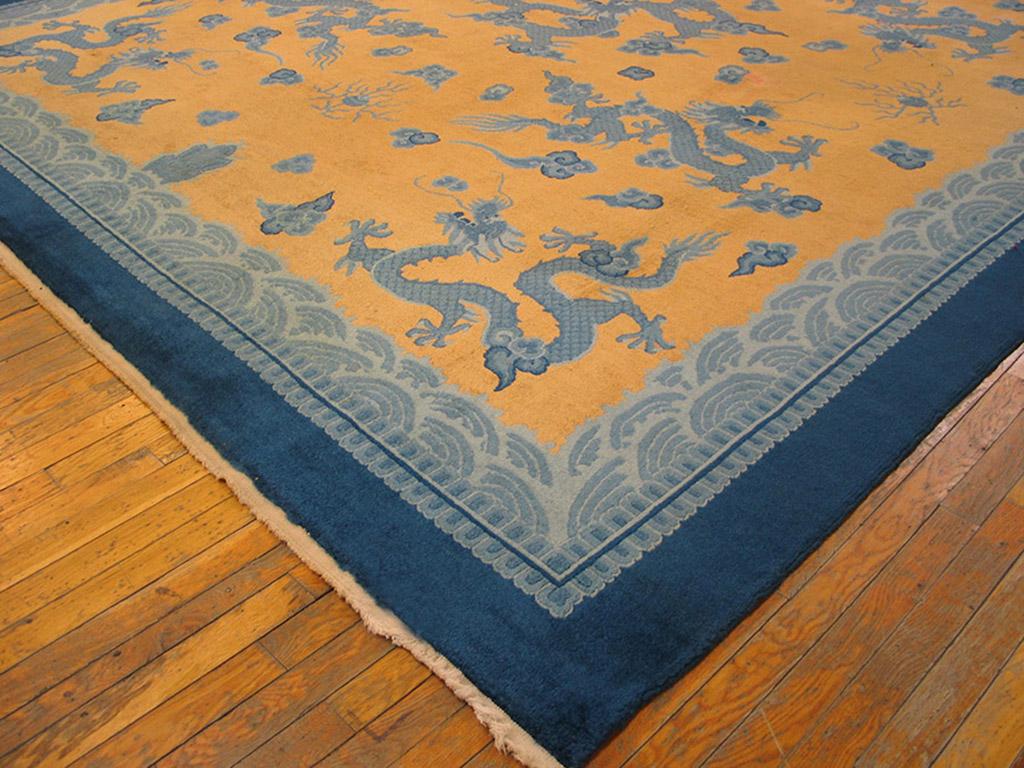 1930s Chinese Art Deco Dragon Carpet ( 10' x 11'9