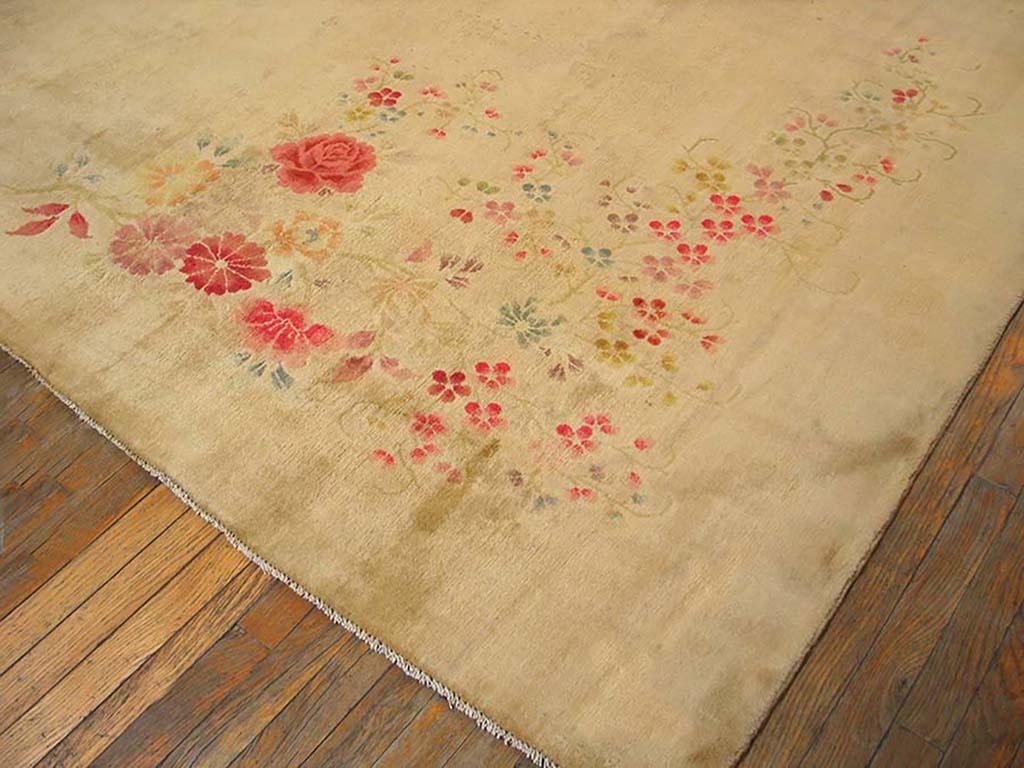 Hand-Knotted Antique Chinese Art Deco 10' 0