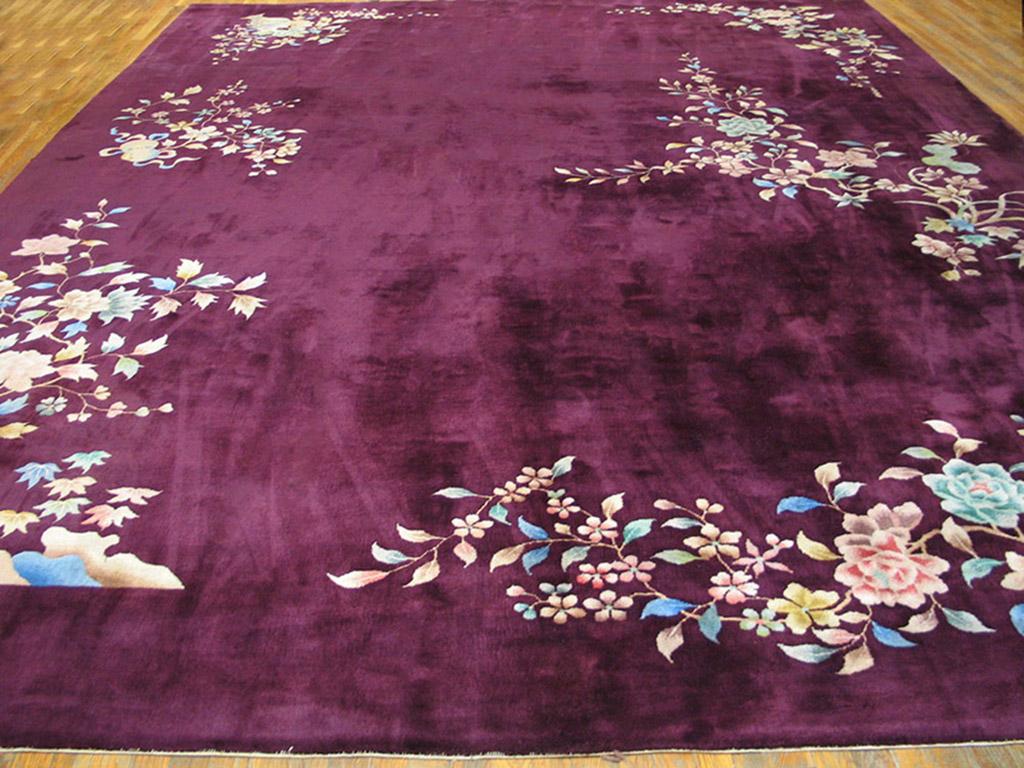 Hand-Knotted 1930s Chinese Art Deco Carpet ( 11' x 14' - 335 x 427 ) For Sale