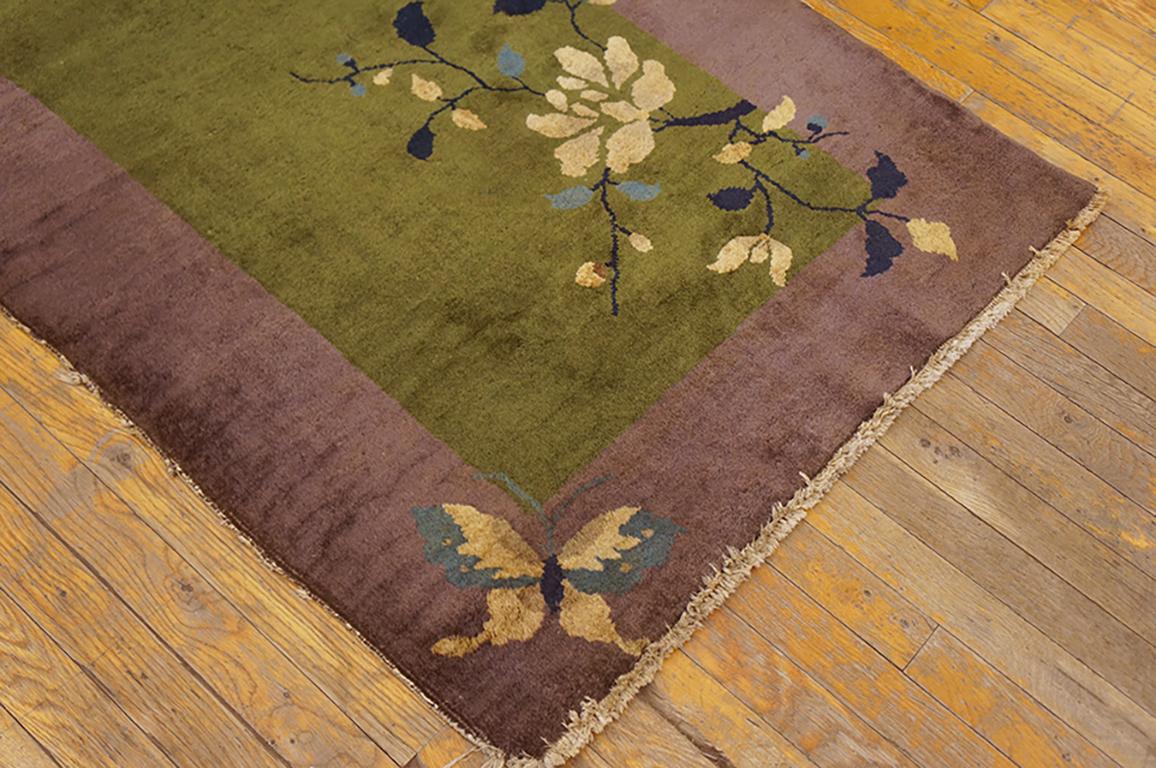 Hand-Knotted Antique Chinese Art Deco Rug 3' 0