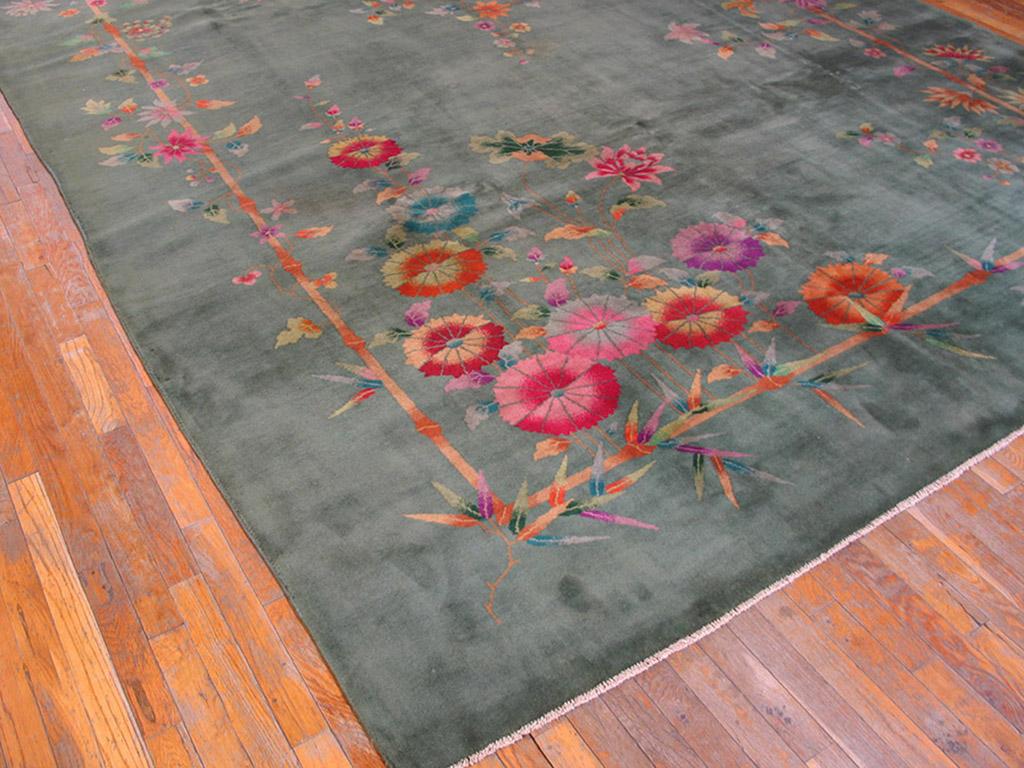 Hand-Knotted 1920s Chinese Art Deco Carpet ( 8'10
