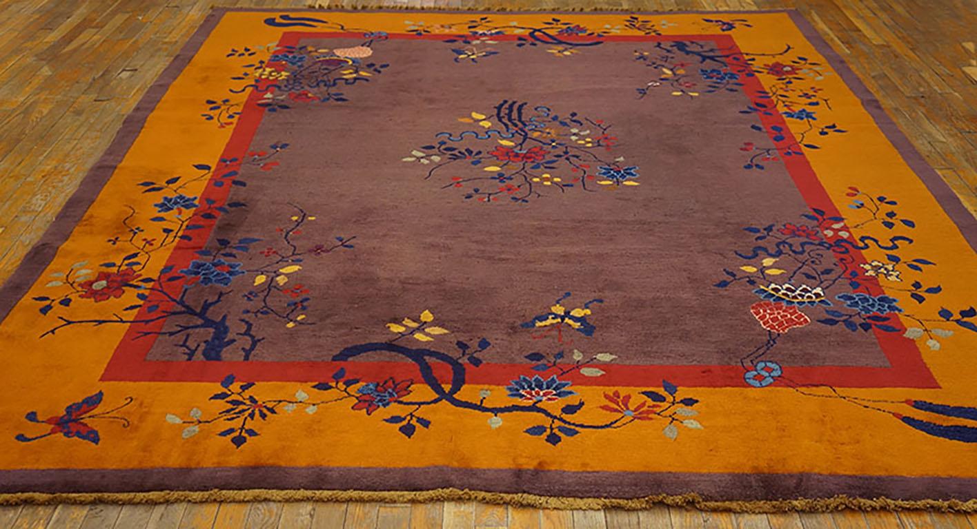 Hand-Knotted 1920s Chinese Art Deco Carpet ( 8'2