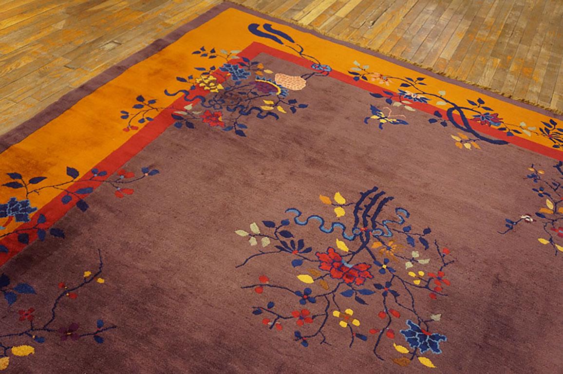 Wool 1920s Chinese Art Deco Carpet ( 8'2
