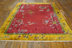 Charming Fuchsia Color with Lovely Florid Design Antique Chinese Art Deco Rug