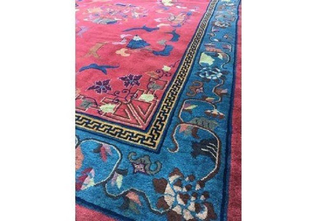 Antique Chinese Art Deco Carpet 3.02m X 2.16m For Sale 2