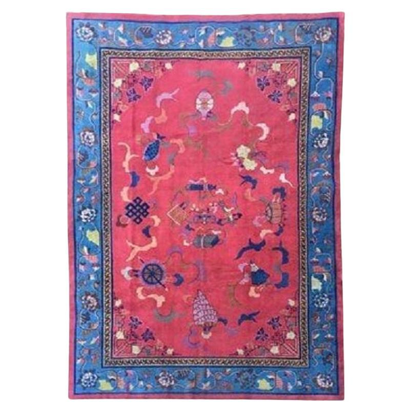Antique Chinese Art Deco Carpet 3.02m X 2.16m For Sale