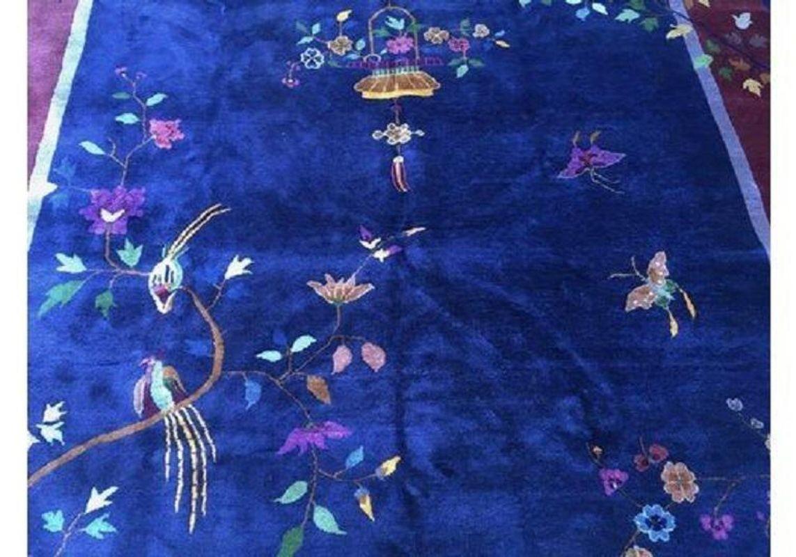 Early 20th Century Antique Chinese Art Deco Carpet