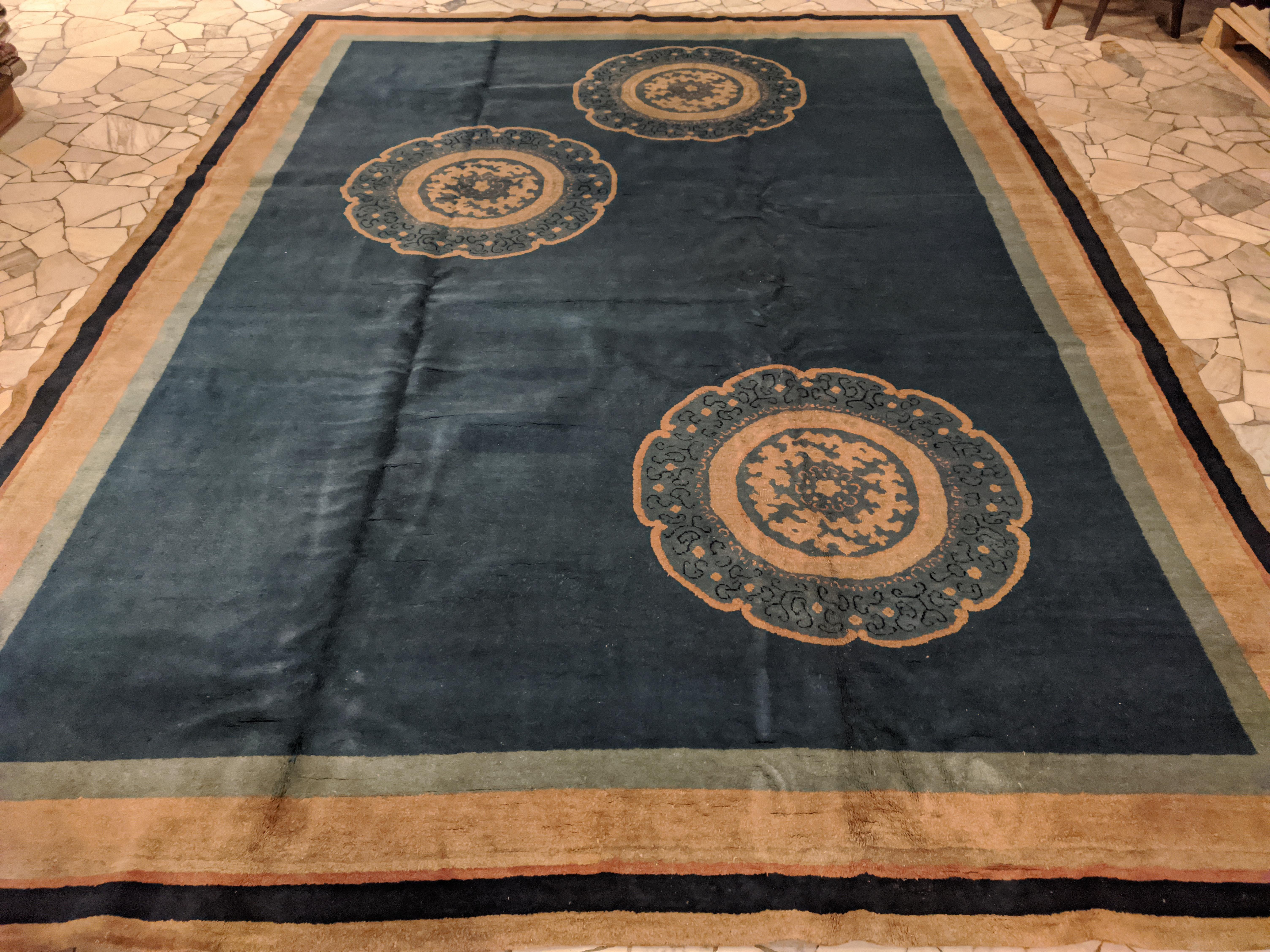 Antique Chinese Art Deco Carpet For Sale 1