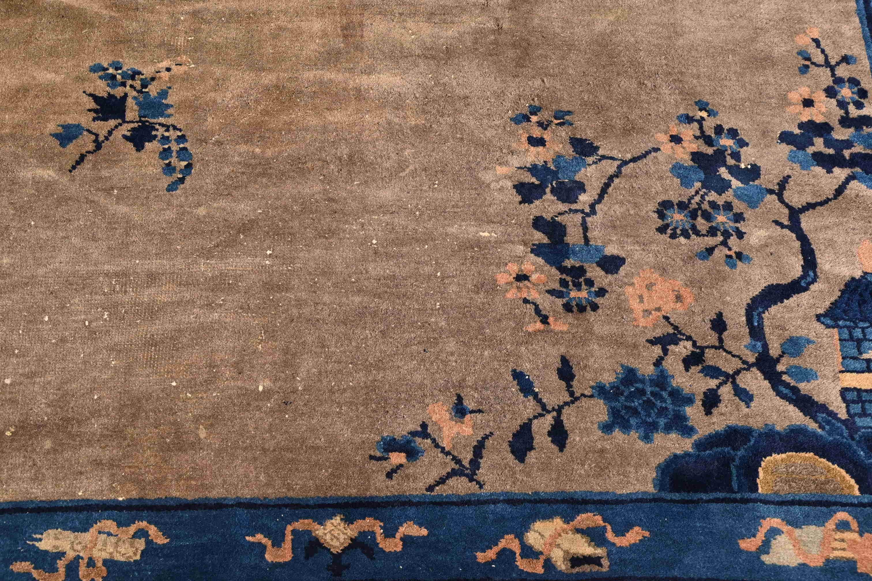 Antique Chinese Art Deco Hand-Knotted Room Size Wool Rug, Circa 1920s For Sale 12