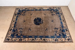 Antique Chinese Art Deco Hand-Knotted Room Size Wool Rug, Circa 1920s