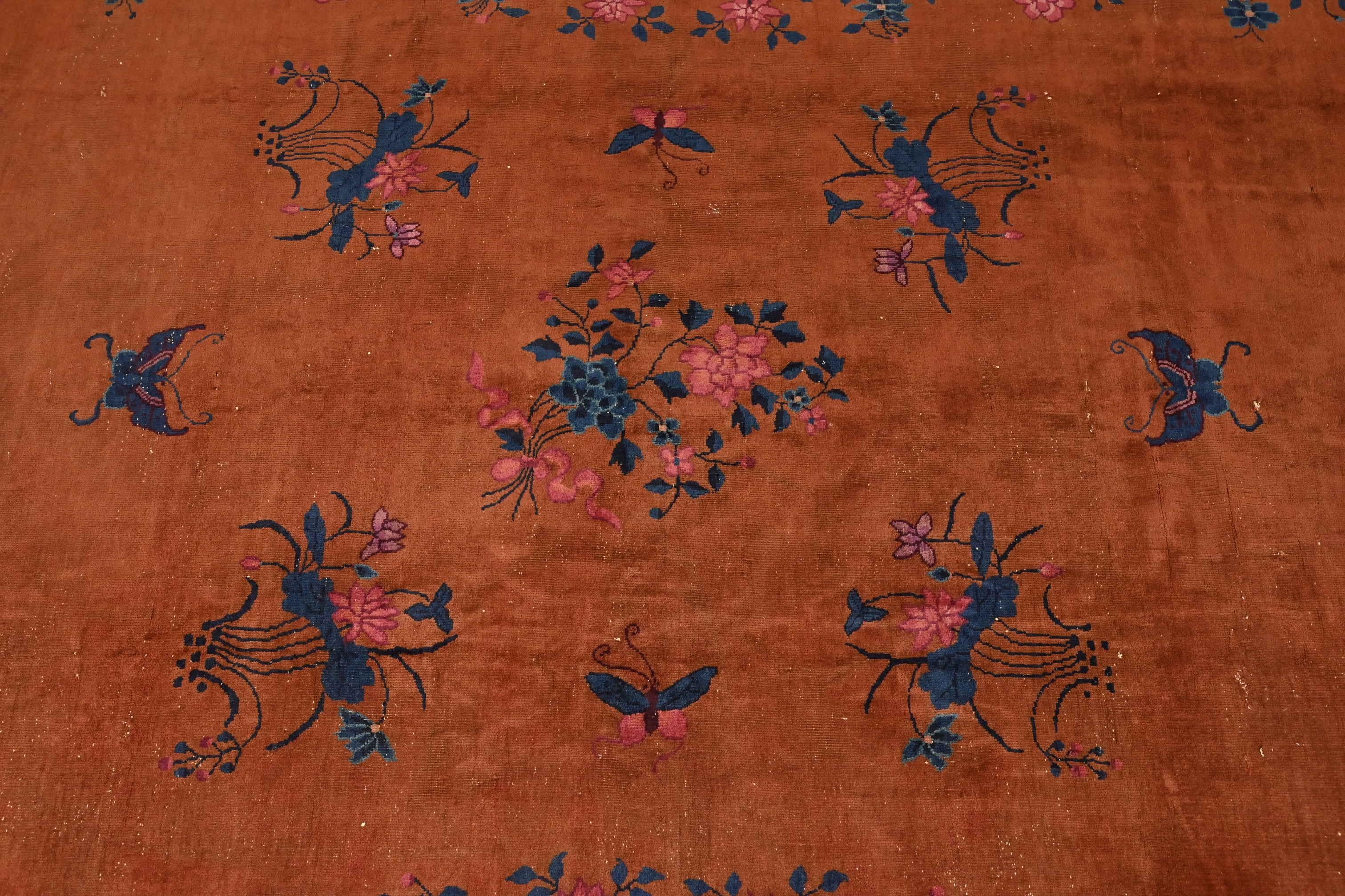 Antiguo Art Deco chino Nichols Alfombra de lana anudada a mano, tamaño de habitación, circa años 20 en Bueno estado para la venta en South Bend, IN