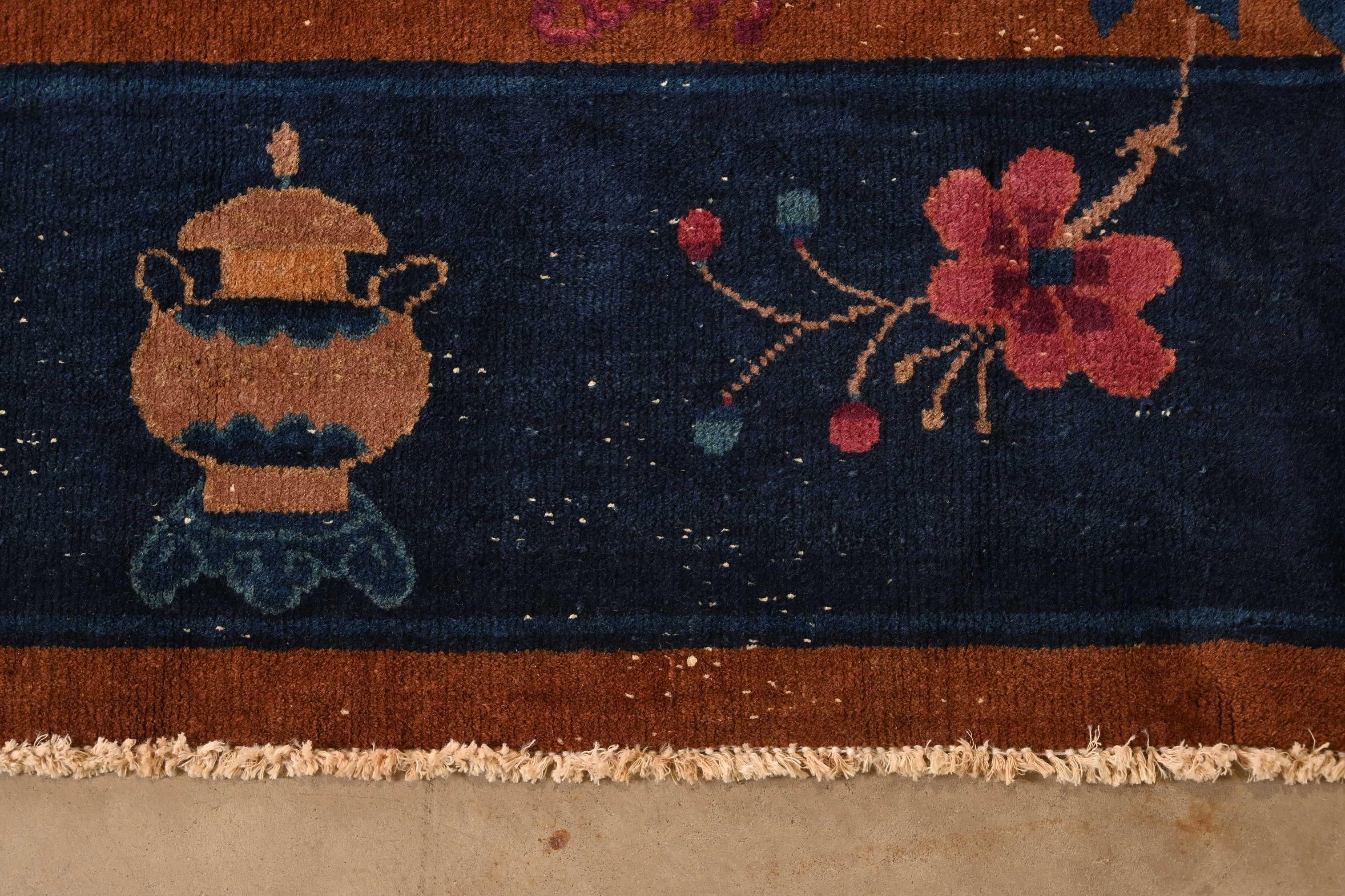 Antiguo Art Deco chino Nichols Alfombra de lana anudada a mano, tamaño de habitación, circa años 20 Lana en venta