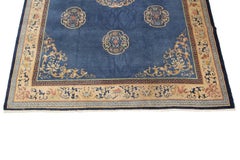 Antique Chinese Art Deco Peking Rug 274×348cm Blue Field Birds 9×12 c.1920