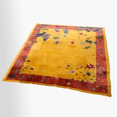 Antique Chinese Art Deco Room Size Oriental Wool Rug, Circa 1930
