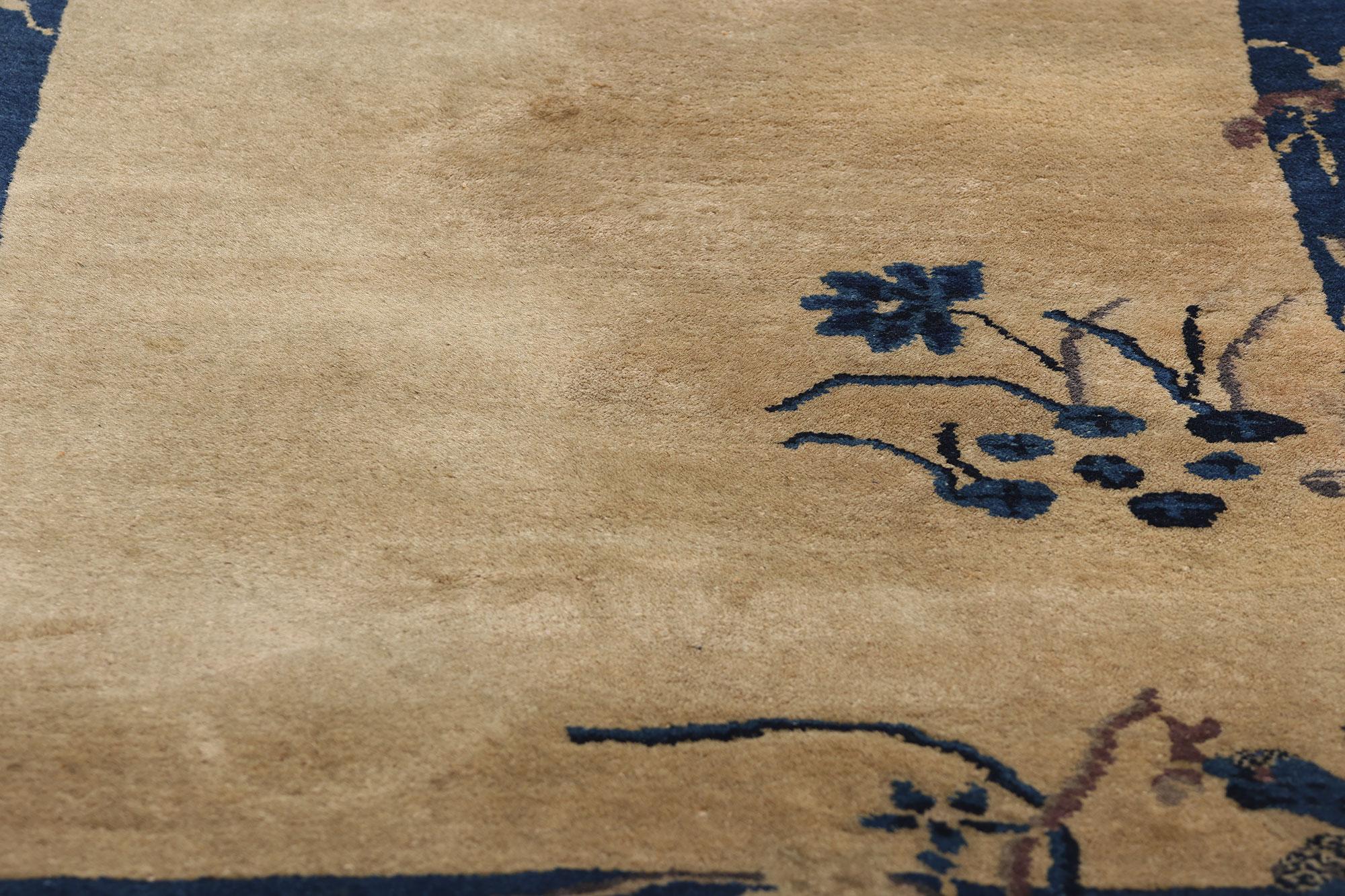 Tapis Art déco chinois ancien, 02'07 x 04'10 Bon état - En vente à Dallas, TX