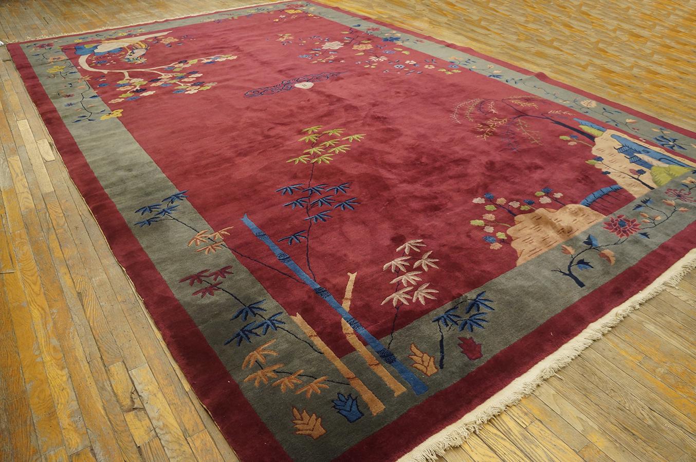 Hand-Knotted 1920s Chinese Art Deco Carpet  ( 10' x 17'2
