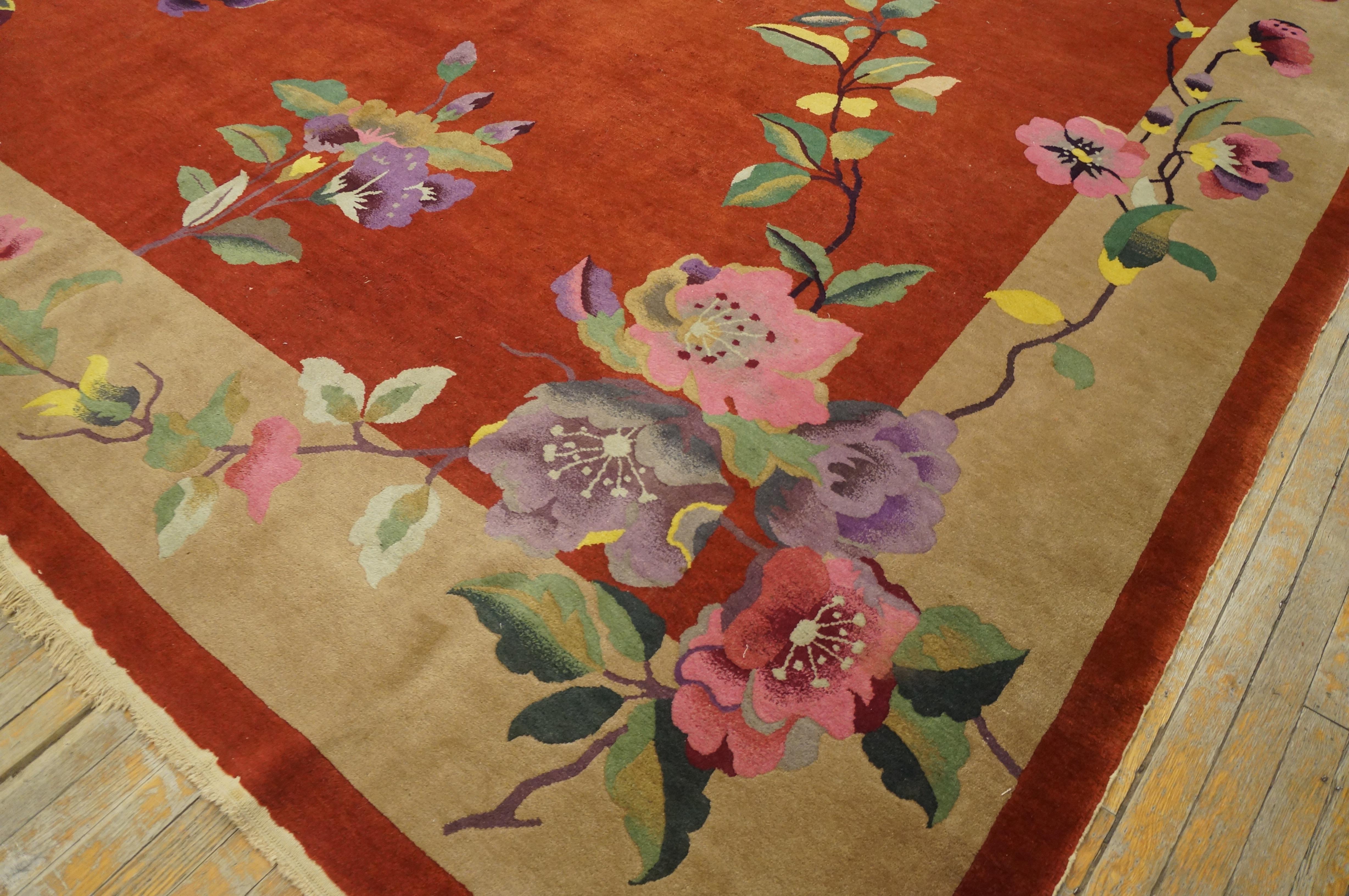 Early 20th Century 1920s Chinese Art Deco Carpet ( 10' x 17'6
