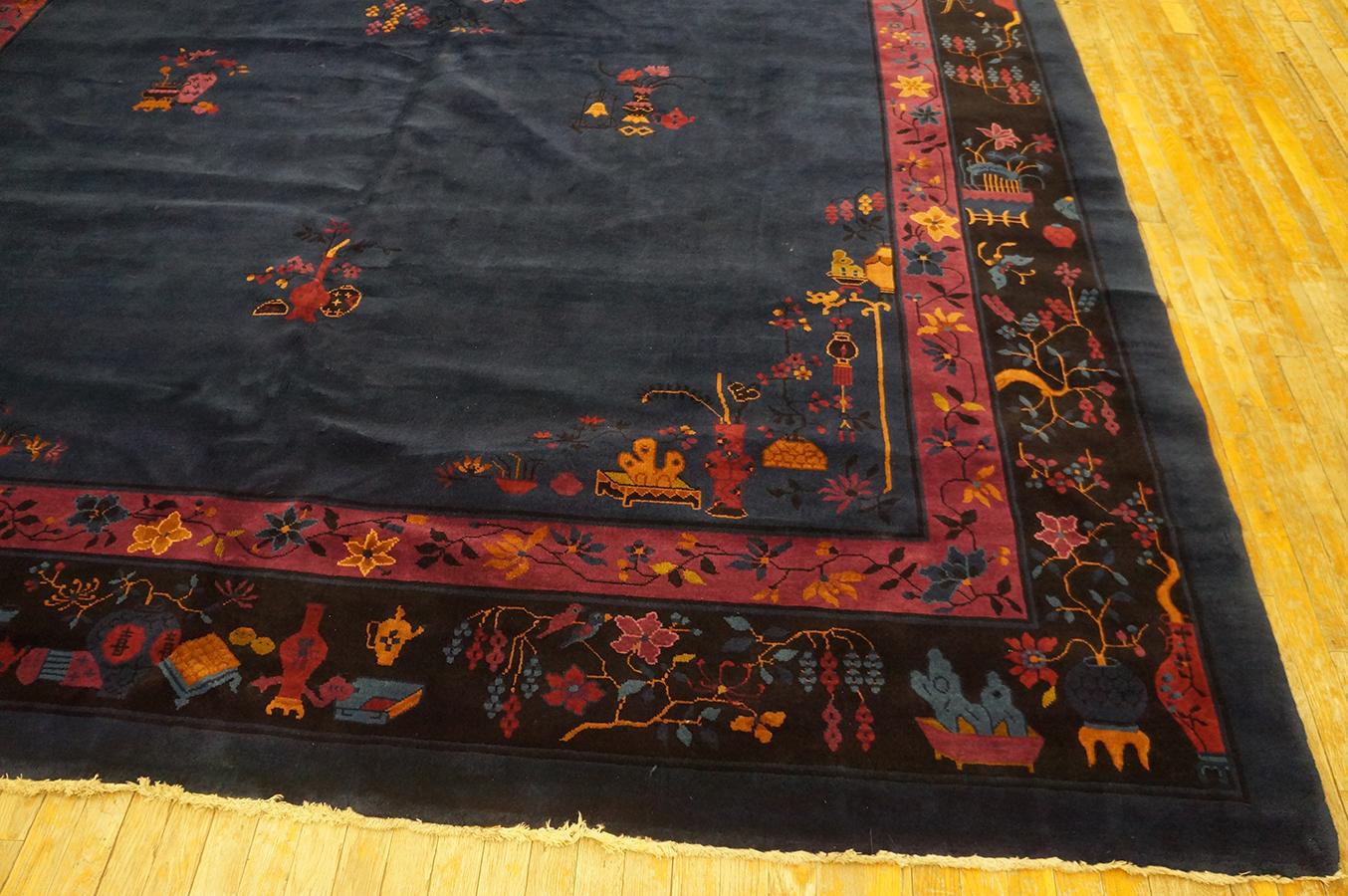 1920er Jahre Chinesischer Art Deco Teppich in Mandarin Qualität ( 10' x 13'6
