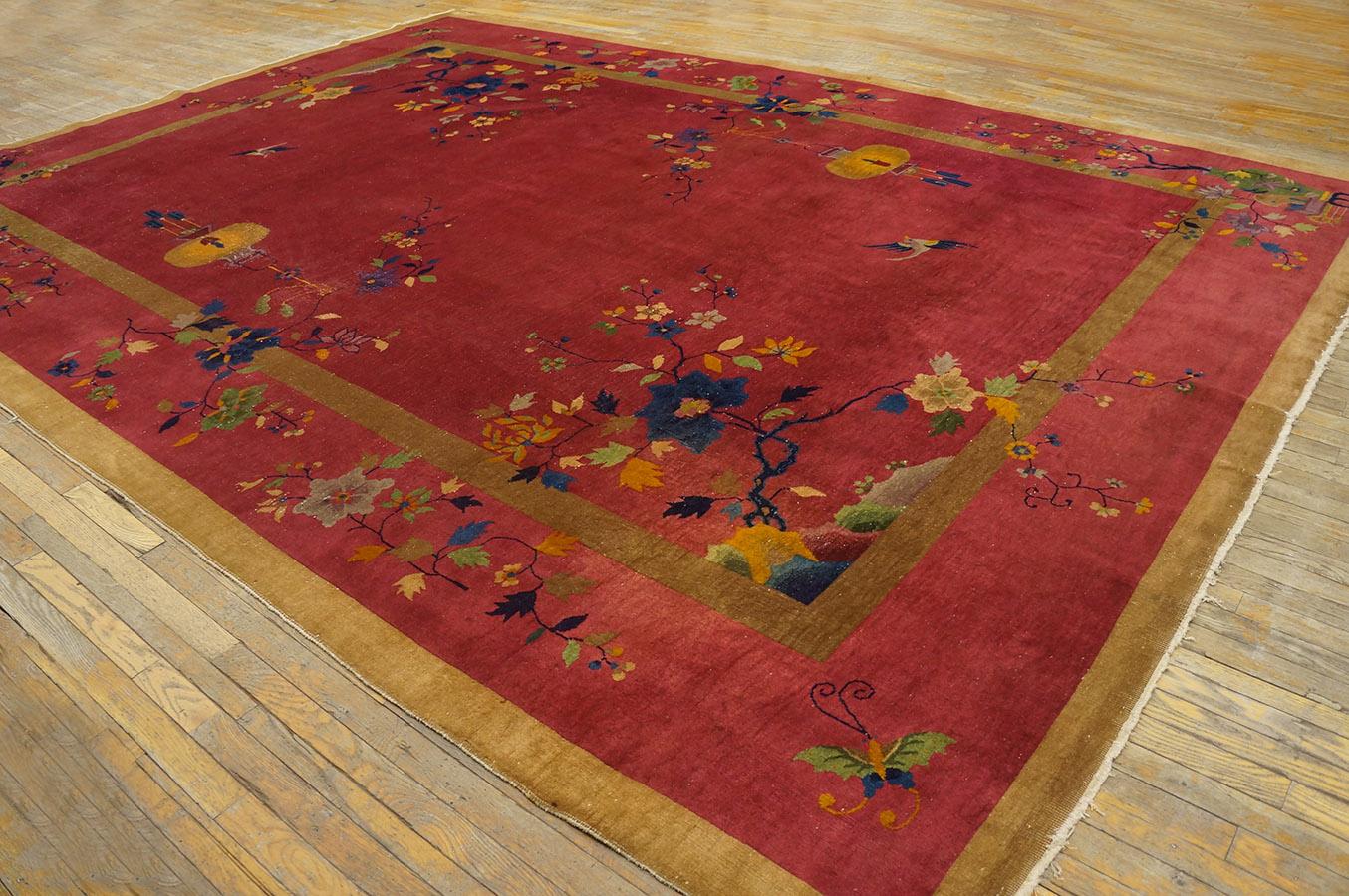 Early 20th Century 1920s Chinese Art Deco Carpet ( 10' x 14' 2''- 305 x 430 cm ) For Sale