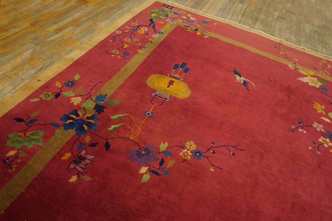 1920s Chinese Art Deco Carpet ( 10' x 14' 2''- 305 x 430 cm ) For Sale 4