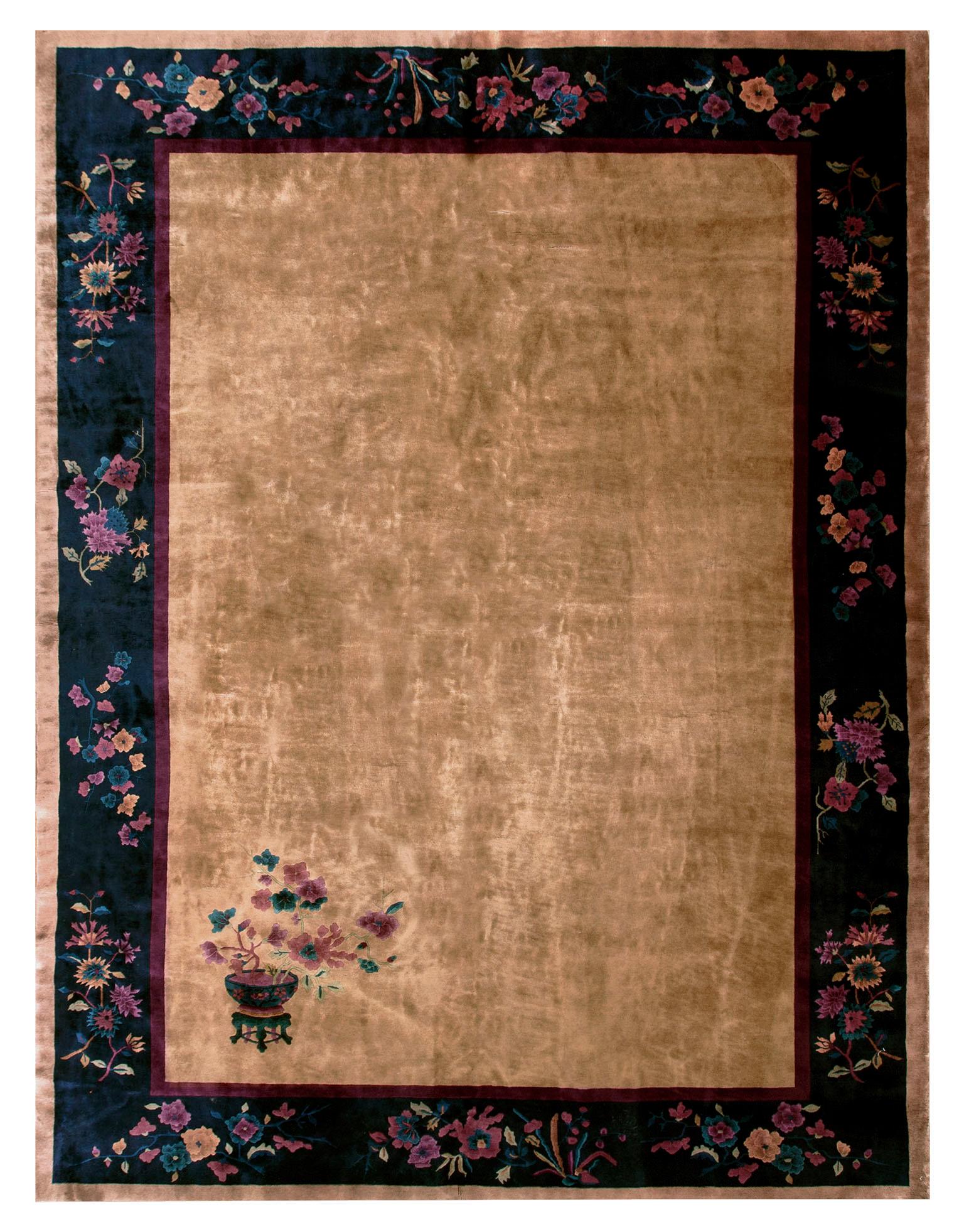 1920s  Chinese Art Deco Carpet ( 10'2" x 13'9" - 310 x 420 ) For Sale