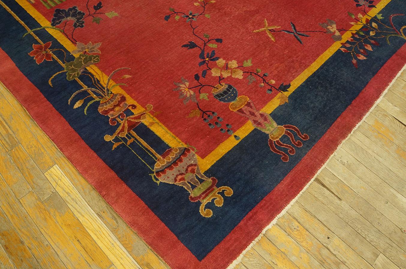 Early 20th Century 1920s Chinese Art Deco Carpet ( 10'3
