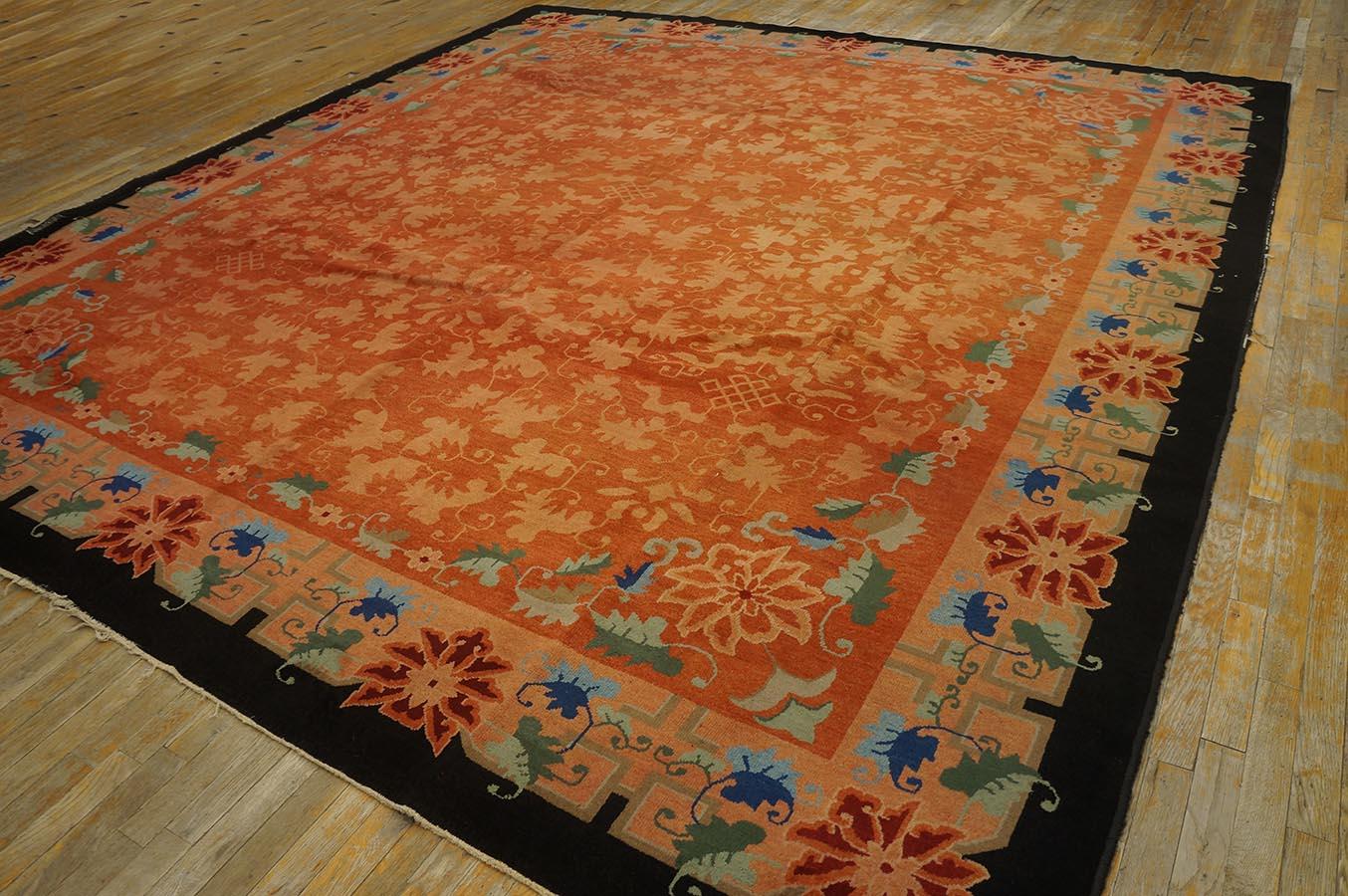Wool 1920s Chinese Art Deco Carpet ( 10' 6