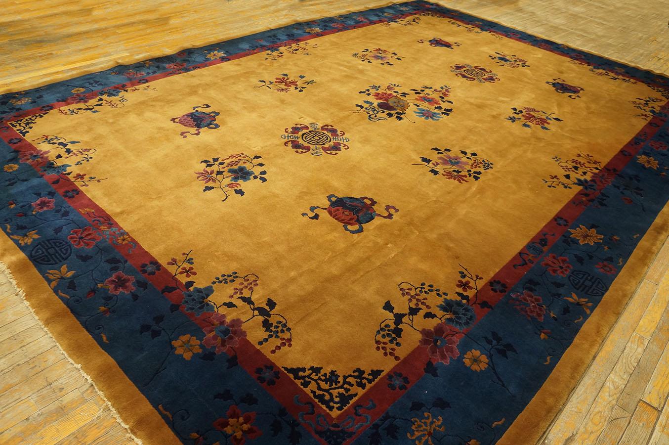 Hand-Knotted 1920s Chinese Art Deco Carpet ( 10' x 14'6
