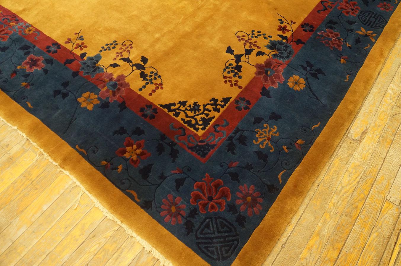 Early 20th Century 1920s Chinese Art Deco Carpet ( 10' x 14'6