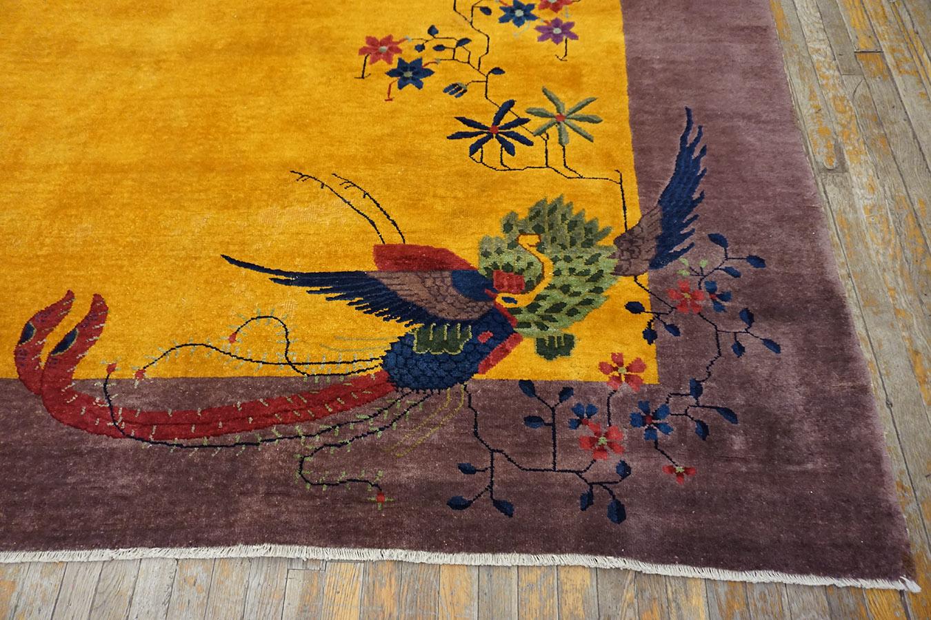 Chinesischer Art-déco-Teppich aus den 1920er Jahren ( 10'' x 13'' - 305 x 396) (Art déco) im Angebot