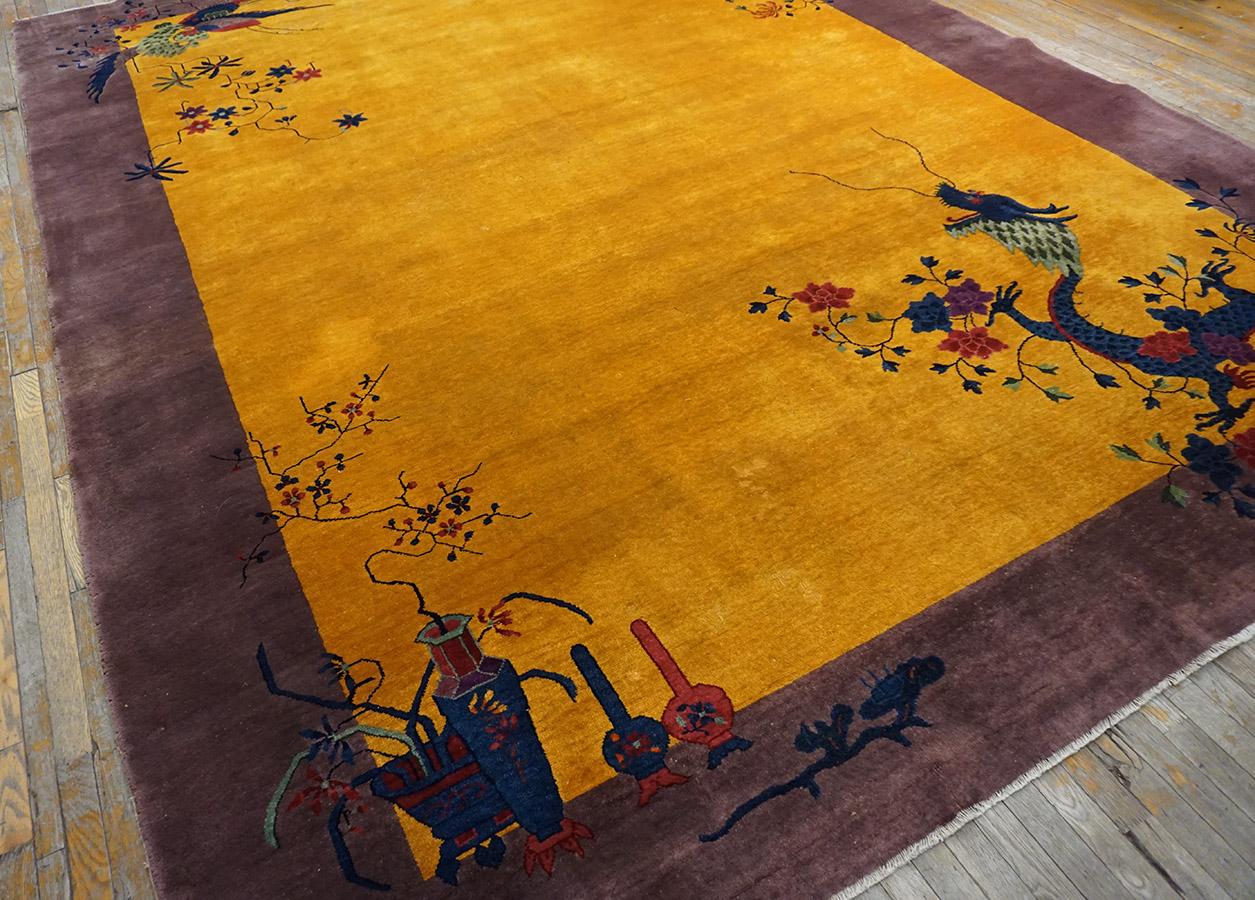 Chinesischer Art-déco-Teppich aus den 1920er Jahren ( 10'' x 13'' - 305 x 396) (Frühes 20. Jahrhundert) im Angebot