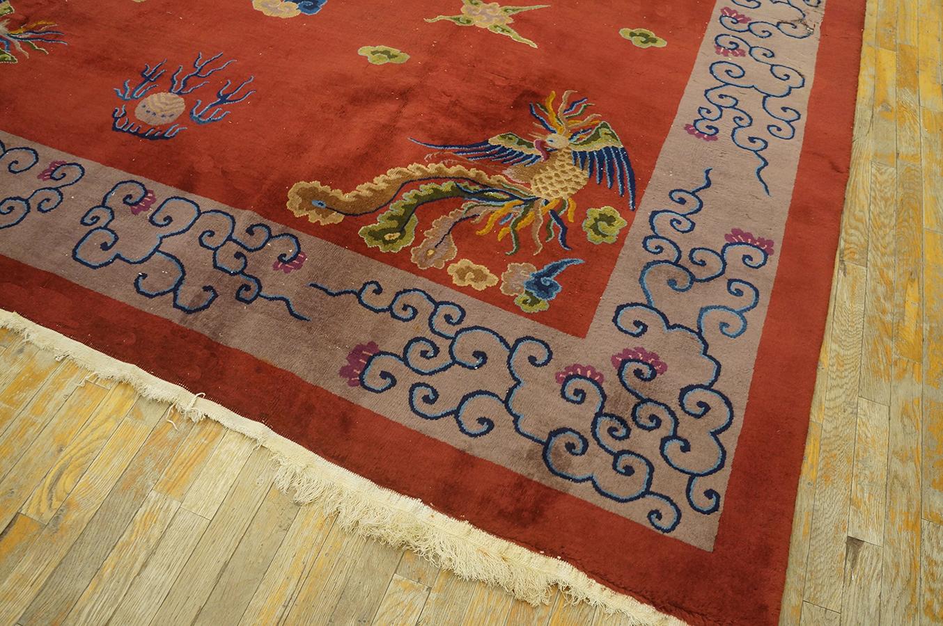 Early 20th Century 1920s Chinese Art Deco Carpet ( 10' x 13'6