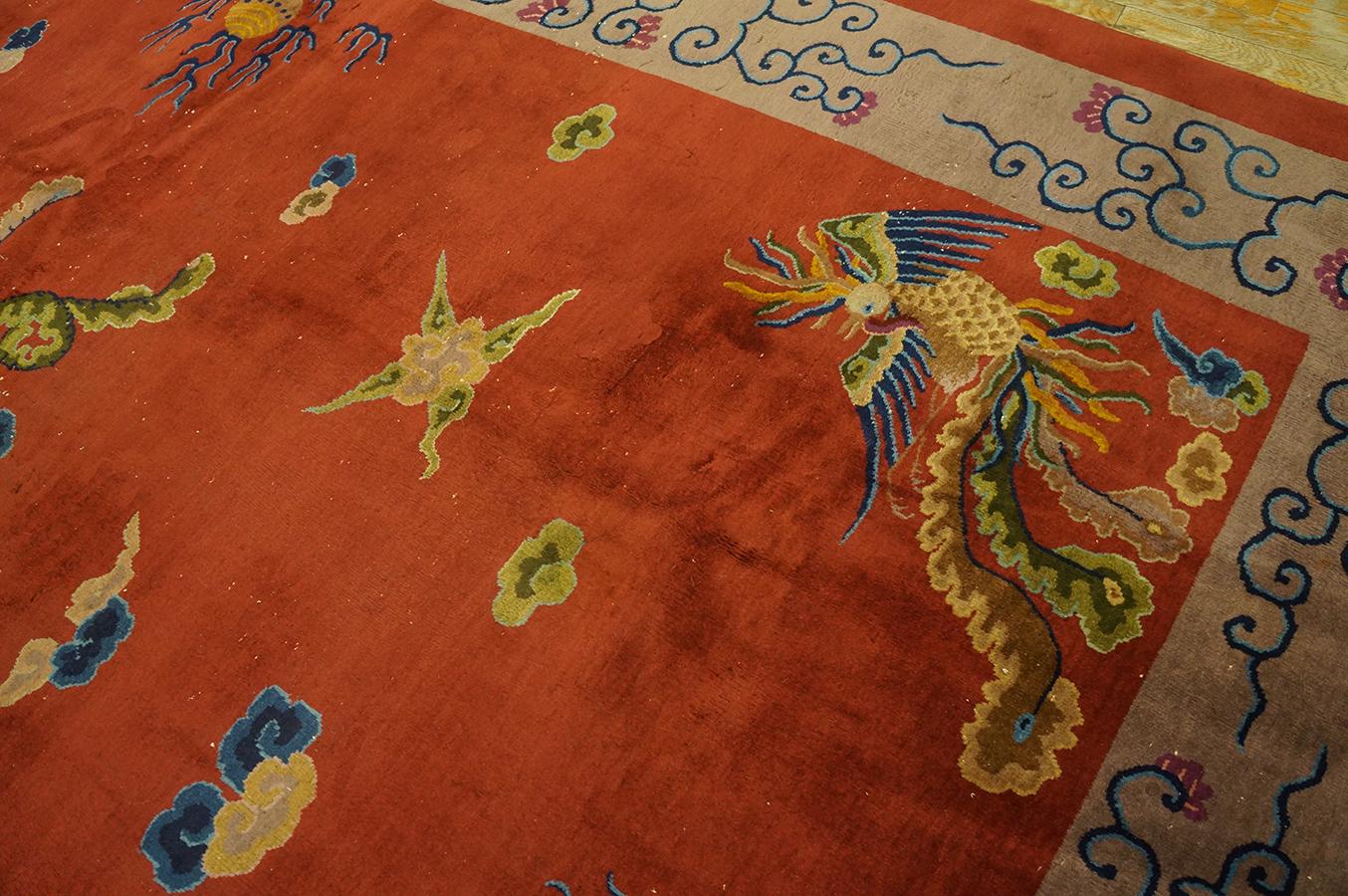 1920er Jahre Chinesischer Art Deco Teppich ( 10' x 13'6