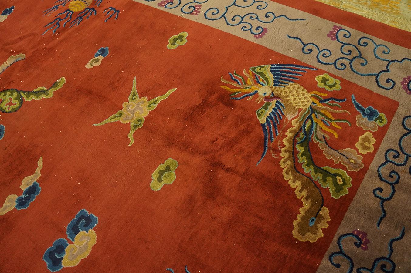 Wool 1920s Chinese Art Deco Carpet ( 10' x 13'6