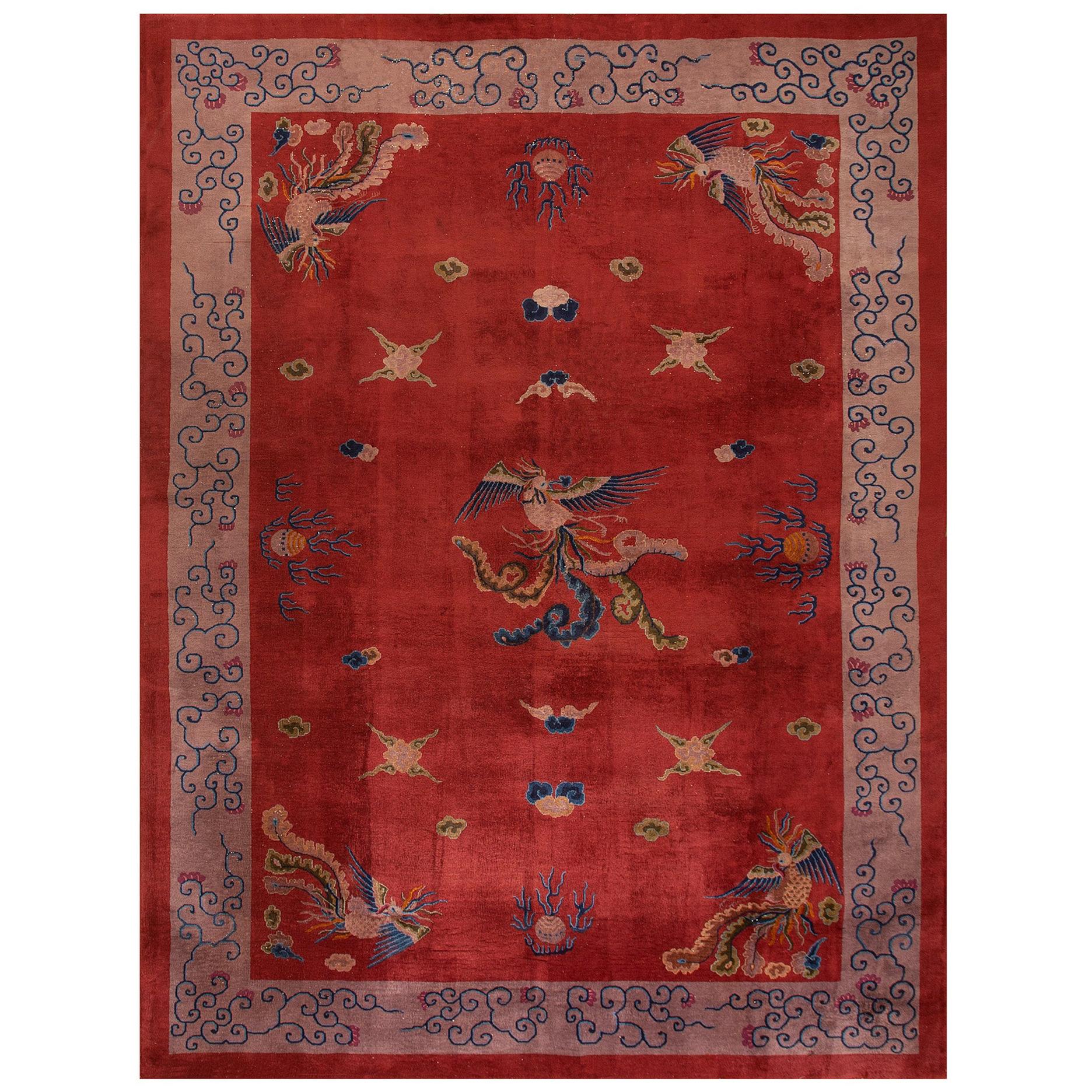 1920s Chinese Art Deco Carpet ( 10' x 13'6" - 305 x 412 ) For Sale