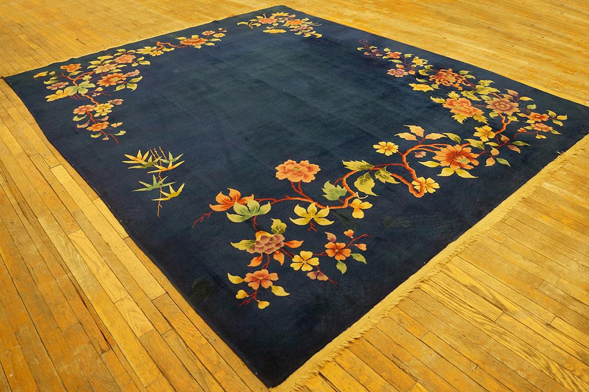 Hand-Knotted 1920s Chinese Art Deco Carpet ( 8' x 9'8