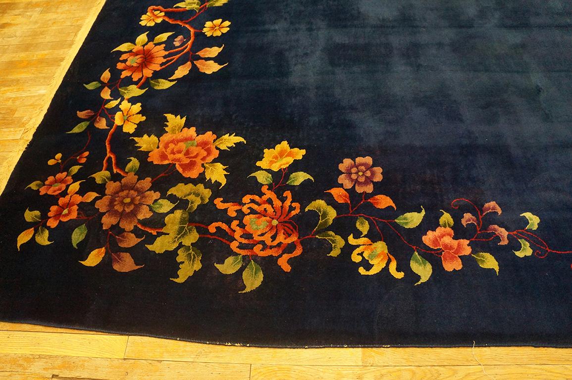Noué à la main Tapis chinois Art Déco des années 1920 ( 8' x 9'8