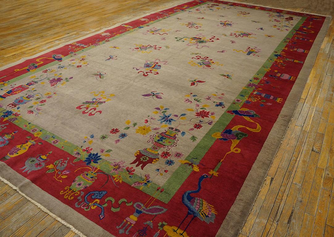 Antique Chinese Art Deco rug, size: 10'0