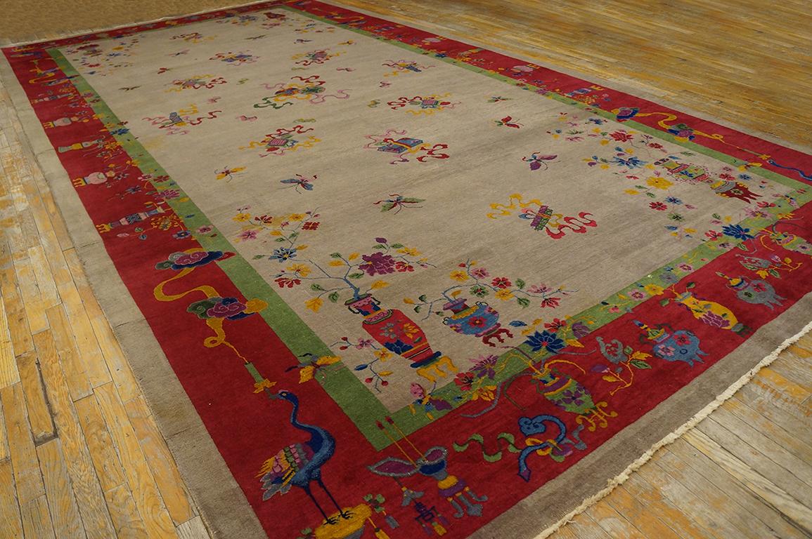 Hand-Knotted Antique Chinese Art Deco Rug 10' 0