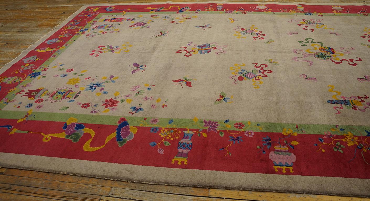 1920er Jahre Chinesischer Art Deco Teppich ( 10' x 19'4