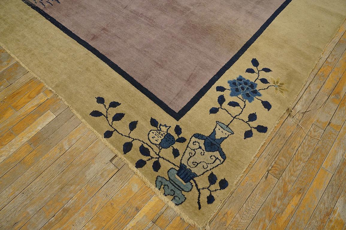 Laine Tapis chinois Art Déco des années 1920 ( 10' x 13'2
