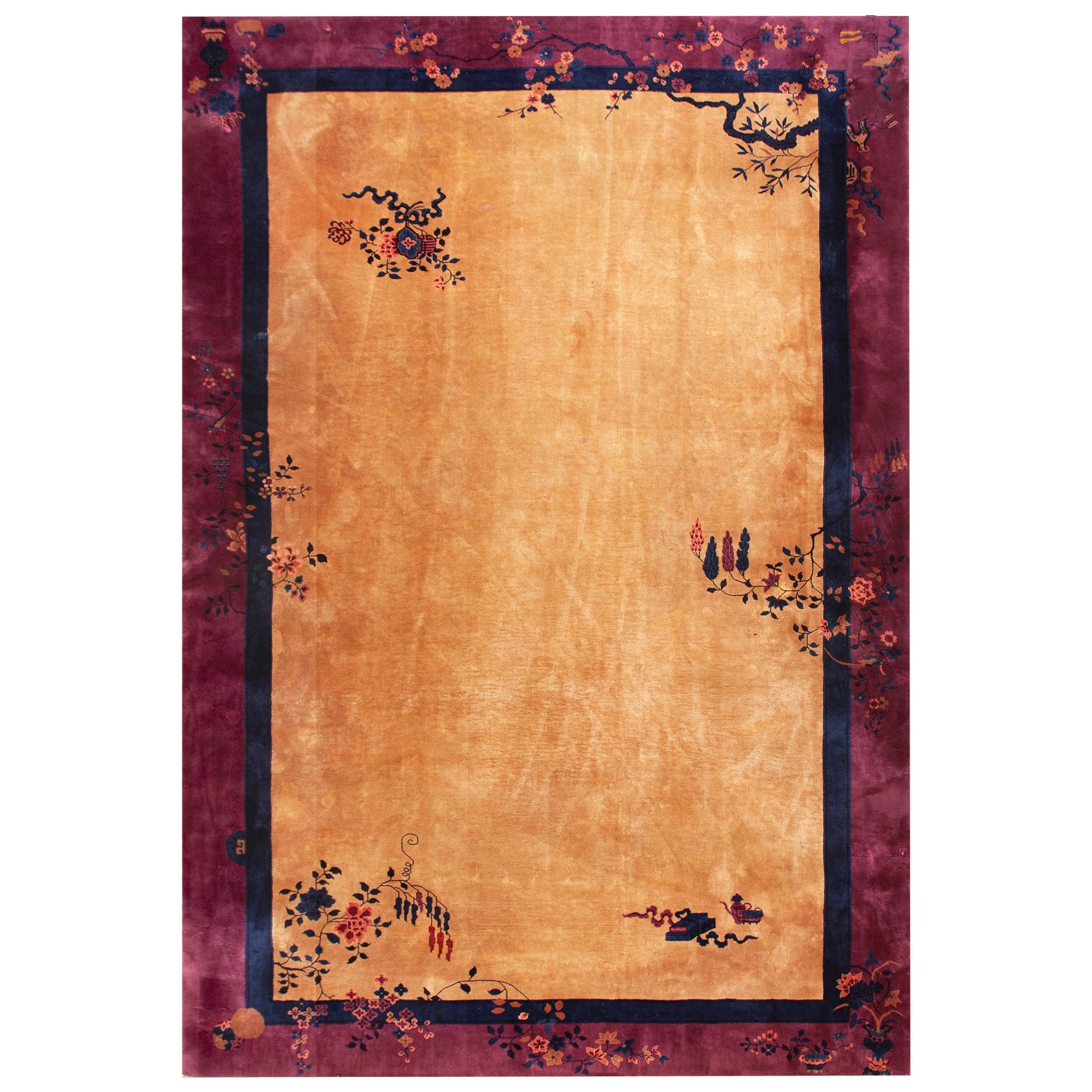 Antique Chinese Art Deco Rug 10' 2" x 15' 2"  For Sale