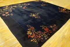 Extraordinarily Sprays of Flower With Butterfly Black Background Art Deco Rug